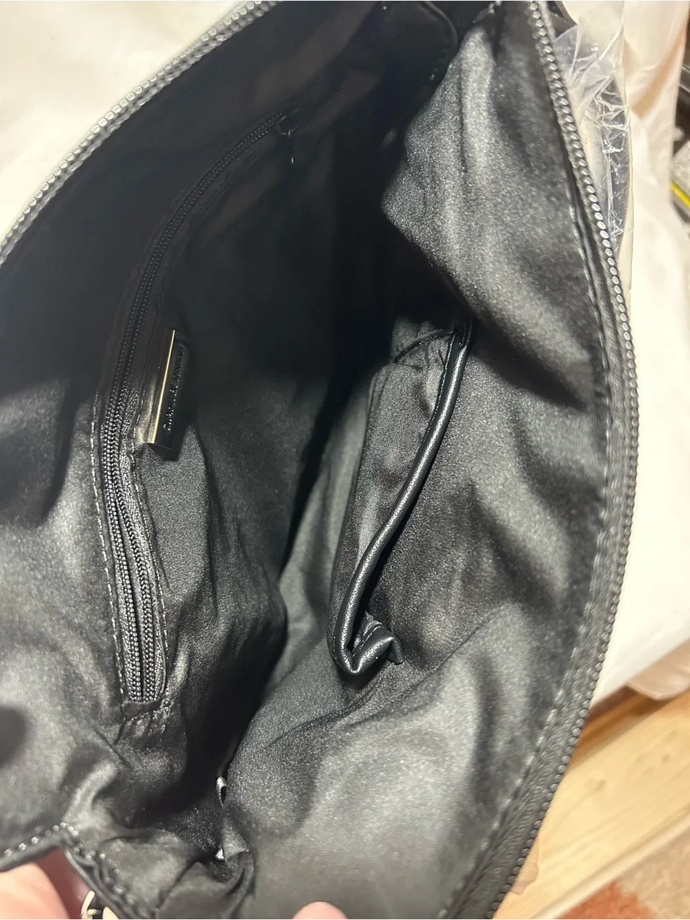 Giani Bernini Black Faux Leather Messenger Crossbody
